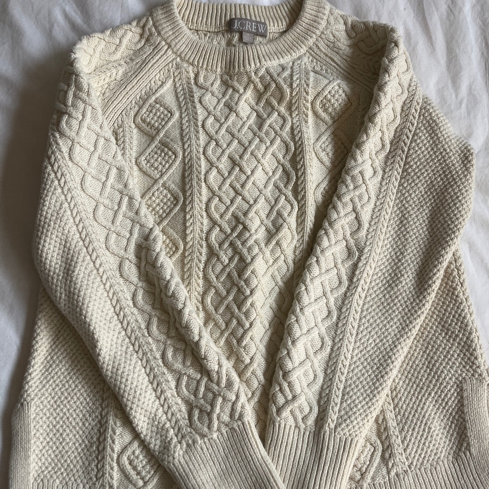 JCrew cotton cable knit sweater